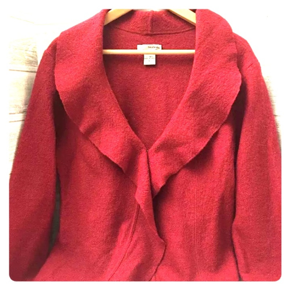 TSD  Two Star Dog wool red cardigan large